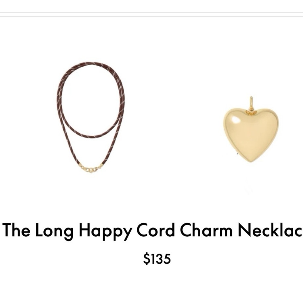 ROXANNE ASSOULIN The Happy Cord Charm Necklace Brown& Gold